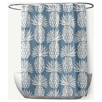 Pineapple Pattern Dusty Smoke 70" w x 73" h Shower Curtain