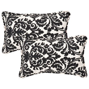 Essence Black Beige Rectangle Throw Pillow, Set of 2