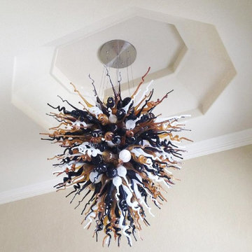 Custom 308 Stem Art Glass Chandelier - Midland, Texas