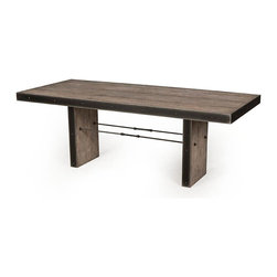 Gerard Driftwood Oak + Iron Dining Room Table - Dining Tables