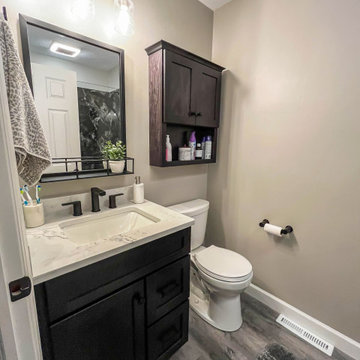 Guest Bathroom with Onyx Cabinets and Tyvarian shower