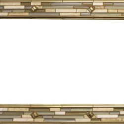 Stone mosaic mirror frame with metal inlay - Bathroom Mirrors