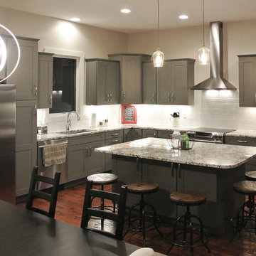 Cool Gray Industrial Accented Kitchen