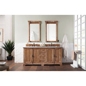 72 Inch Distressed Bathroom Vanity, No Countertop/No Sink, Farmhouse