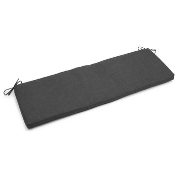 60"X19" Solid Outdoor Spun Polyester Bench Cushion, Cool Gray