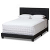Baxton Studio Brookfield Upholstered Twin Panel Bed in Charcoal Gray