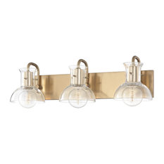 Riley 3-Light Bath Bracket, Aged Brass