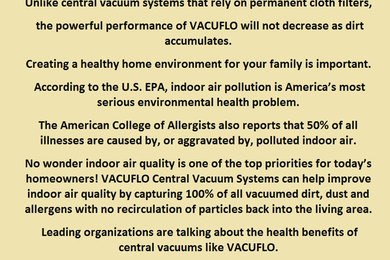 Why buy Vacuflo Built in Central Vacuum system