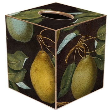 TB1549-Pears on Antique Brown Tissue Cover Box