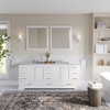 Laurel Bathroom Vanity, White, 84", Double Sink, Freestanding