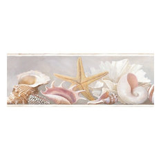 Beach Style Wallpaper | Houzz - AZ5203BD Shell Border Beach Wallpaper Border, Sample - Wallpaper