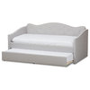 Kaija Modern Fabric Daybed With Trundle, Gray Beige