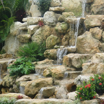 Tropical Backyard Waterfall in South Florida
