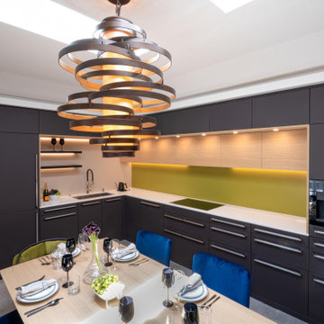 UNIQUE BLACK AND GREEN MODERN KITCHEN
