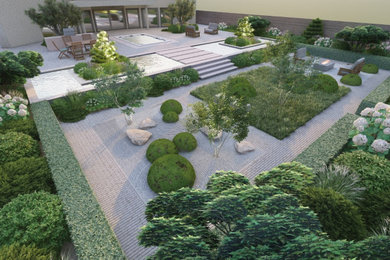 Design ideas for a medium sized contemporary back full sun garden in Dorset.