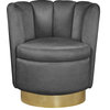 Lily Velvet Upholstered Accent Chair, Gray