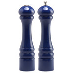 Chef Specialties Company - Chef Specialties Pro Series Autumn Hues Pepper Mill Salt Shaker Set, Blue, 10" - Finished in beautiful Cobalt Blue, this 10" set is designed to enhance your cooking experience and your decor.  This item is built for the performance-minded chef from New England hardwood.  The pepper mill is fitted with our fully adjustable Pennsylvania stainless steel grinding mechanism.  The grinding mechanism carries a limited lifetime guarantee.  This guarantee does not cover normal wear, accidental damage, or any use not in accordance with the instructions provided.
