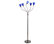 Medusa Contemporary Floor Lamp With Black Chrome Base, Blue Glass Sconces