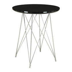 Glossy Black & Chrome Metal Bar Table - Products