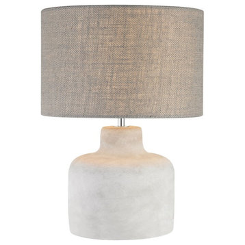 Elk Home Rockport Table Lamp, Polished Concrete with Burlap Shade, Wide