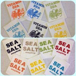 Coastal Hand Block Printed Linens - Dish Towels