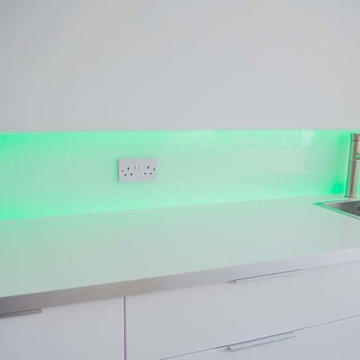 LED Illuminated Kitchen Glass Back Splash