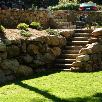 Boulder Wall, Terracing, Stepping Stones and Stone Steps