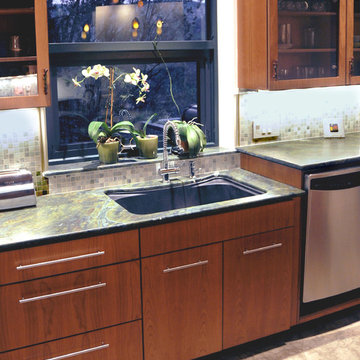 Amazon Jungle Leathered Granite Kitchen Countertops