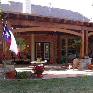 Arbor and flagstone patio