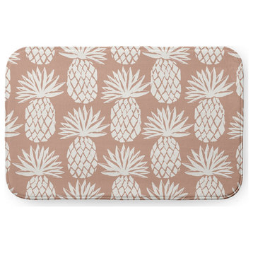 34" x 21" Pineapple Pattern Bathmat, Mauve