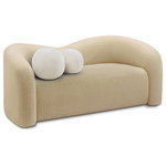 Meridian Furniture - Kali Faux Shearling Teddy Fabric Upholseterd  Loveseat, Beige - Go casual in your space with this Kali faux shearling teddy fabric loveseat. This uber-cozy loveseat is perfect for so many rooms in the home, from the living room or family room to a bedroom or basement. The faux shearling upholstery covers every square inch in yielding softness that cradles your body in the ultimate comfort. Eucalyptus wood construction makes the frame sturdy and stout, so the chair holds up to long-term use in your busy home.