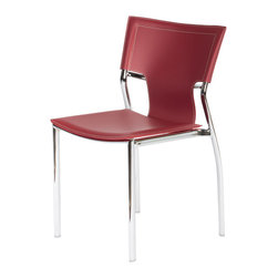 Vera Chrome Dining Chair | Red (Set of 4) - Dining Chairs