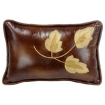 Paseo Road by HiEnd Accents - Embroidery Leaf Pillow, 12x19 - Wash Instructions: Dry Clean Recommended