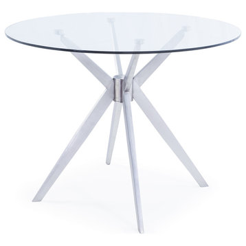 Modrest Dallas Modern Brushed Stainless Steel Dining Table