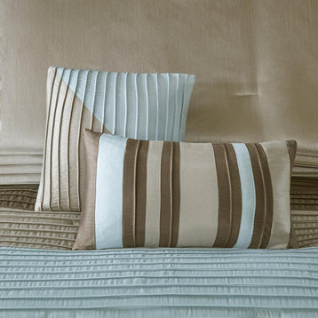 Comforter 7-Pieces Set, Modernizing Classic Color Block Bedding, Belen Kox