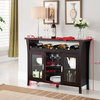 Brady Buffet Server Cabinet with Wine Storage & Shelves, Espresso Wood