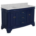 Kitchen Bath Collection - Katherine 60" Bath Vanity, Royal Blue, Carrara Marble, Double Vanity - The Katherine: class and elegance without compare.