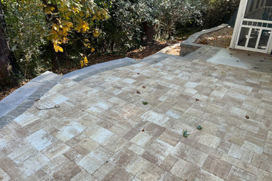 Design ideas for a mid-sized partial sun backyard concrete paver landscaping in Atlanta.