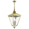 4 Light Antique Brass Outdoor Extra Large Pendant Lantern, Brushed Nickel