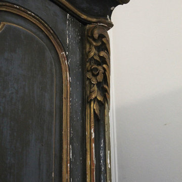 19th Century Louis XV Style French Polychromed Armoire