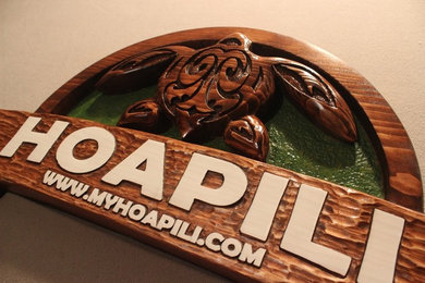 Carved wooden signs by LAZY RIVER STUDIO