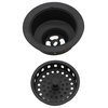 24" Solid Surface Single Bowl Reversible Sink With Faucet Kit, Black/Steel