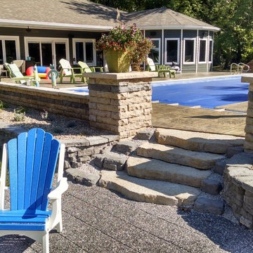 Backyard Pool, Fire Ring, and Retaining Walls