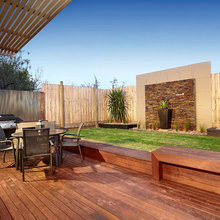 landscape, decks and garage