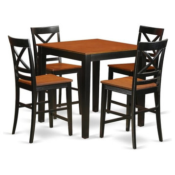 5-Piecepub Table Set, Pub Table And 4 Counter Height Chairs
