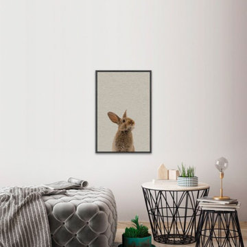 "Yearning Bunny" Floater Framed Painting Print on Canvas