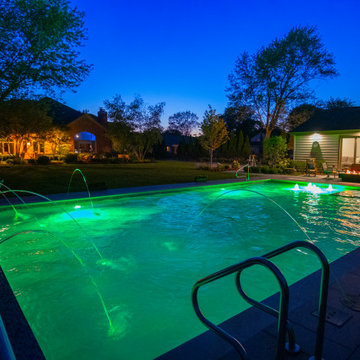 Arlington Heights, IL Swimming Pool and Hot Tub with Jump Rock