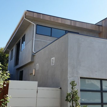 Modern Style Homes , Round Downspouts,Square Collector Boxes,Angle Faced Gutters