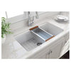 BOCCHI 1362-001-2024SS Sotto Dual-mount Fireclay 32" 1 Bowl Kitchen Sink Kit