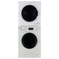 Stackable Set of New Version Compact Front Load Washer and Short Dryer